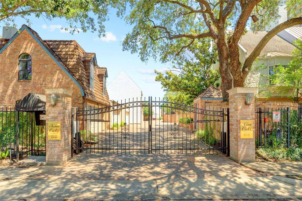The home is in the quiet gated community of Nine Oaks.
