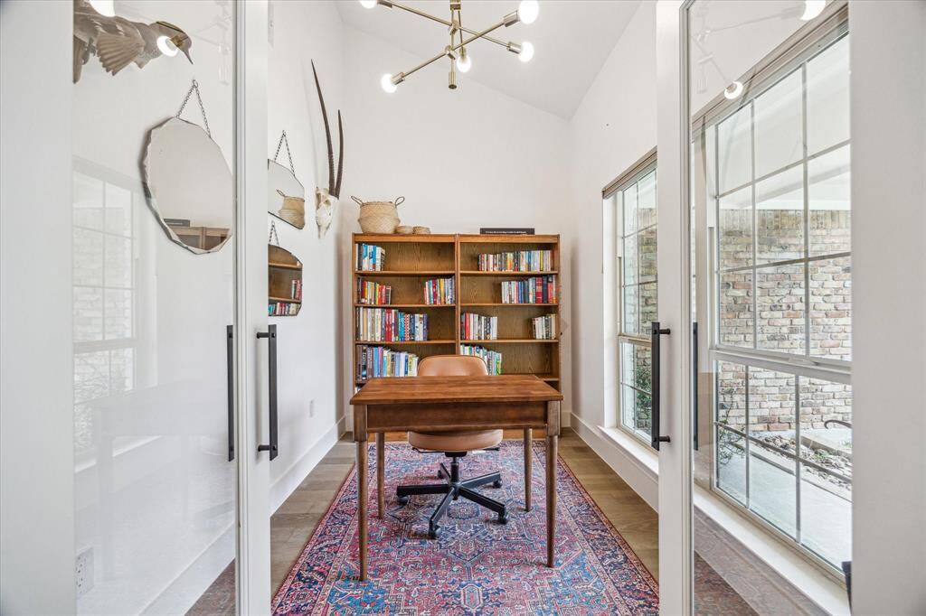 Well-lit, tidy study perfect for focused work.