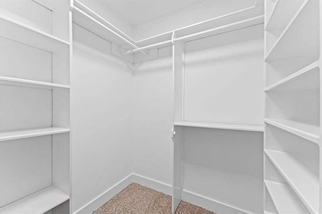 Walk in closet in the bedrooms