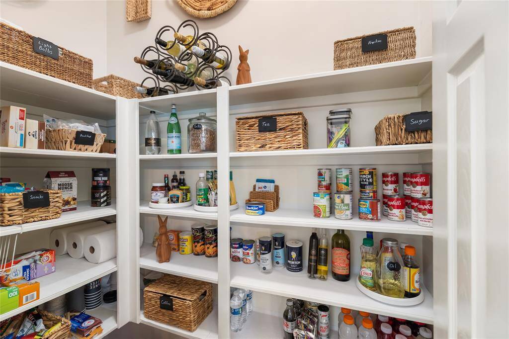 The walk-in pantry provides plenty of storage