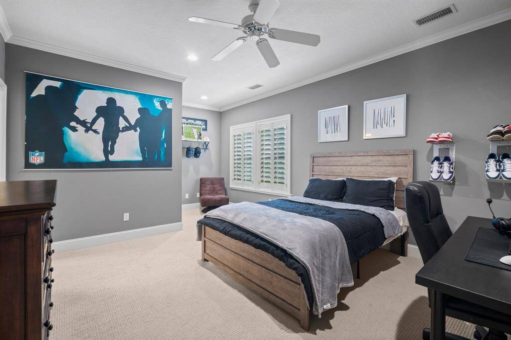 Each of the 4 secondary bedrooms is spacious and have large walk-in closets