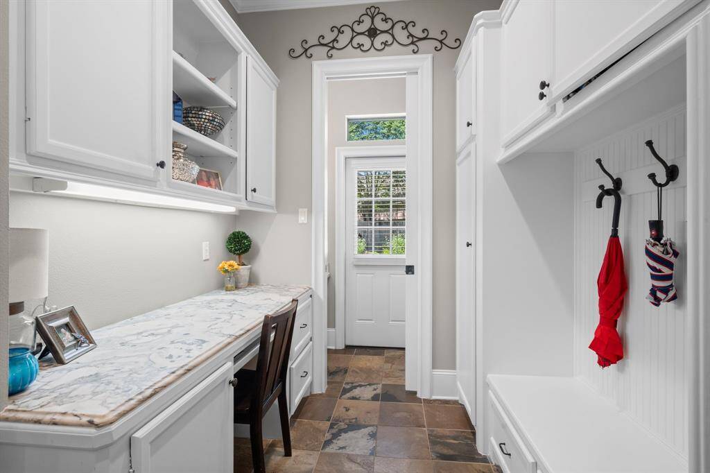 Mud room and planning desk immediately off the kitchen.