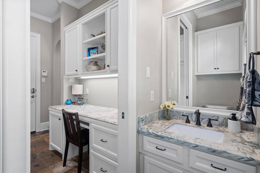 Second half bath leads directly out to the pool.