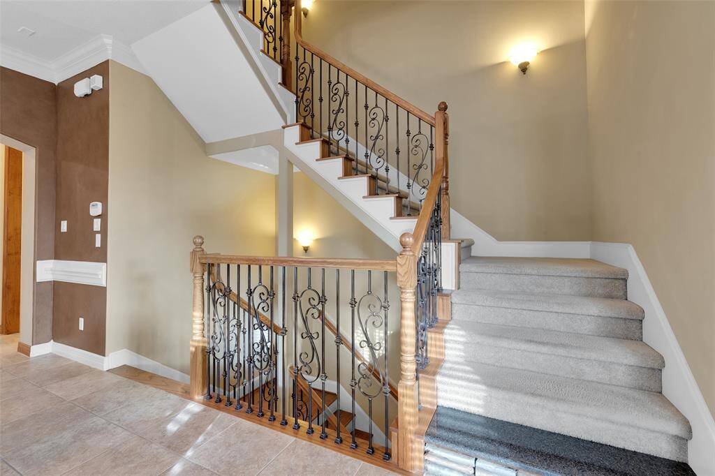 Stairs up to third floor