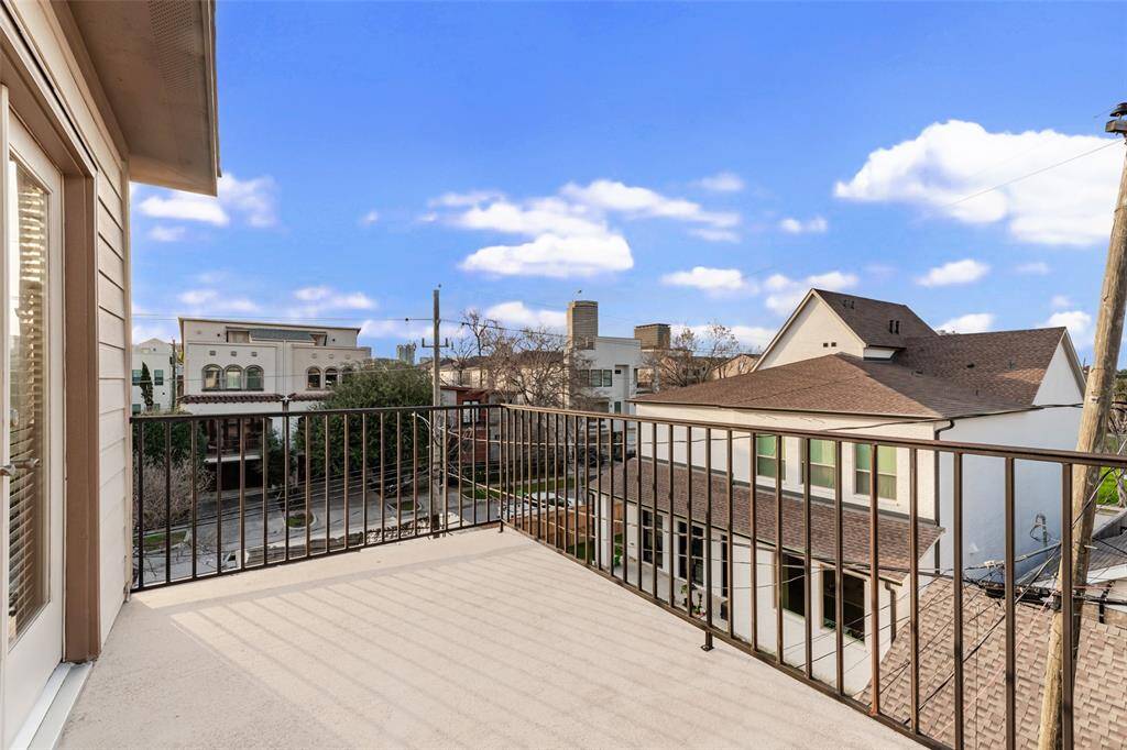 View facing Stanford street from balcony on North side of property