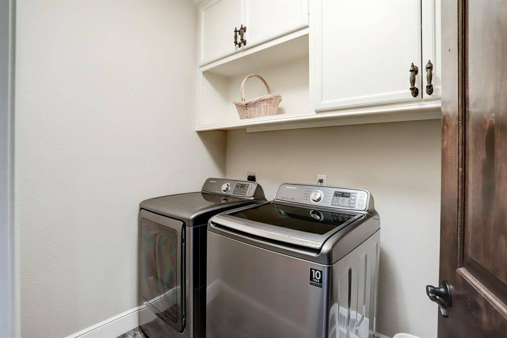 Upstairs laundry room.