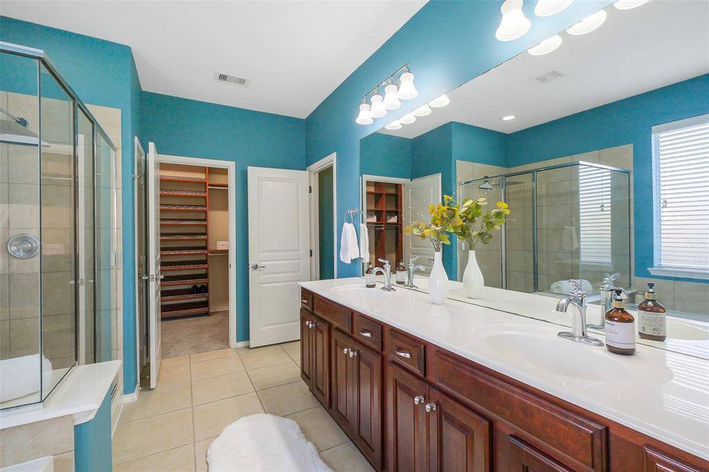 A walk-in closet is off the primary bathroom.