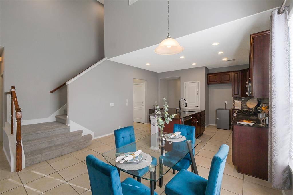 The stairway opens into the downstairs living space.