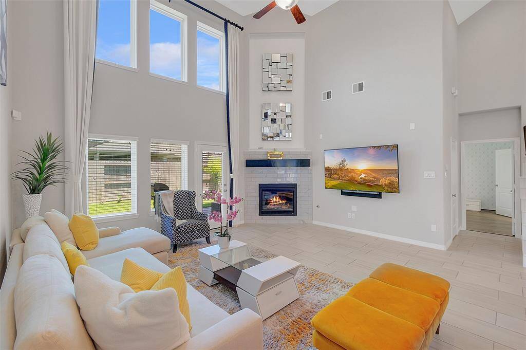 The beautiful room also equipped with a gas log fireplace for those winter nights.