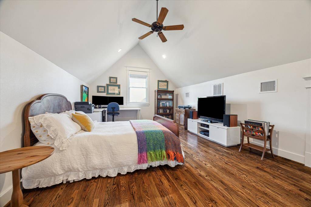 Large 4th bedroom located on the third floor features vaulted ceilings.  This 4th bedroom and bathroom addition was completed in 2022.