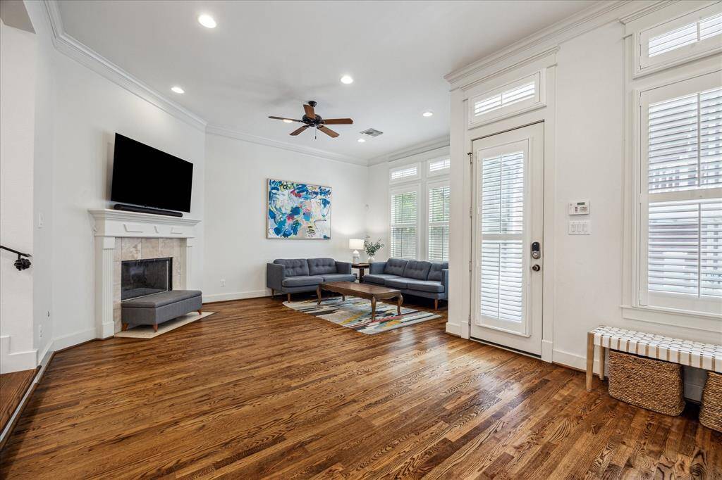 Another view of the den that opens up to the kitchen.