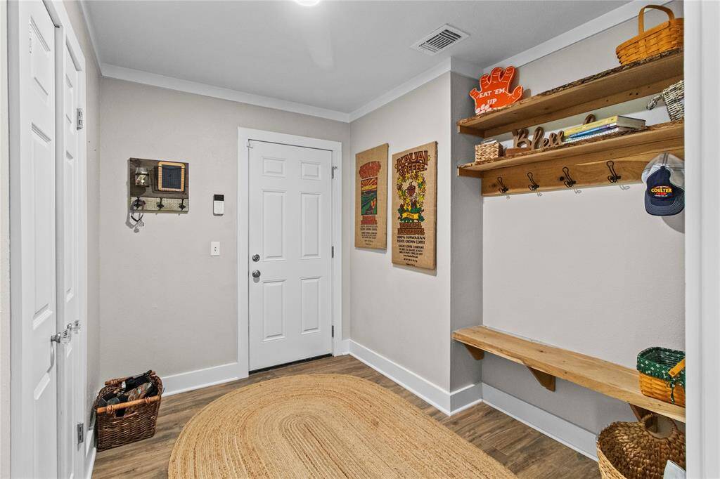 Mud room coming into the house from the garage.