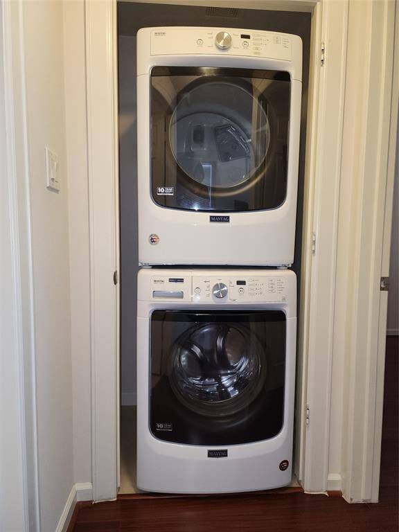 In house stacked washer and dryer
