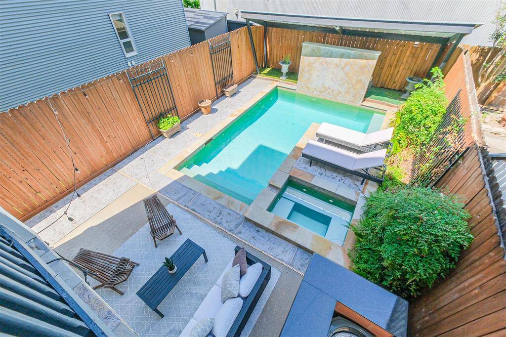 The view of your spectacular pool and hot tub.