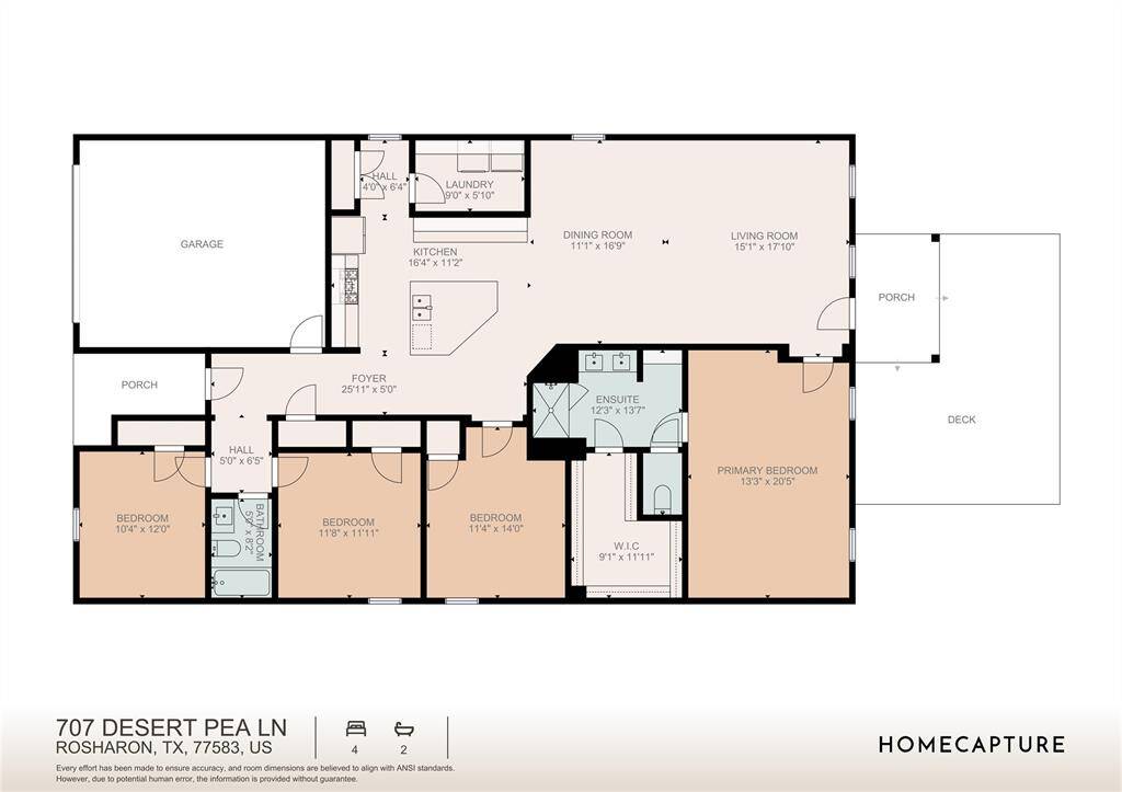 Floor plan for 707 Desert Pea