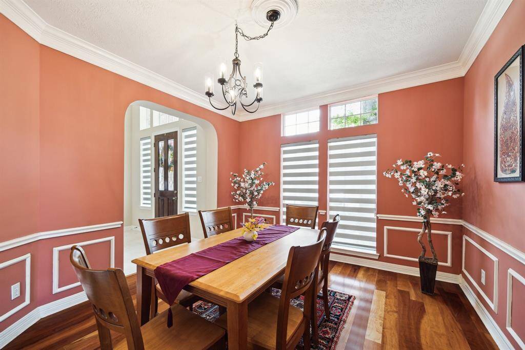 Formal dining area with fresh paint
