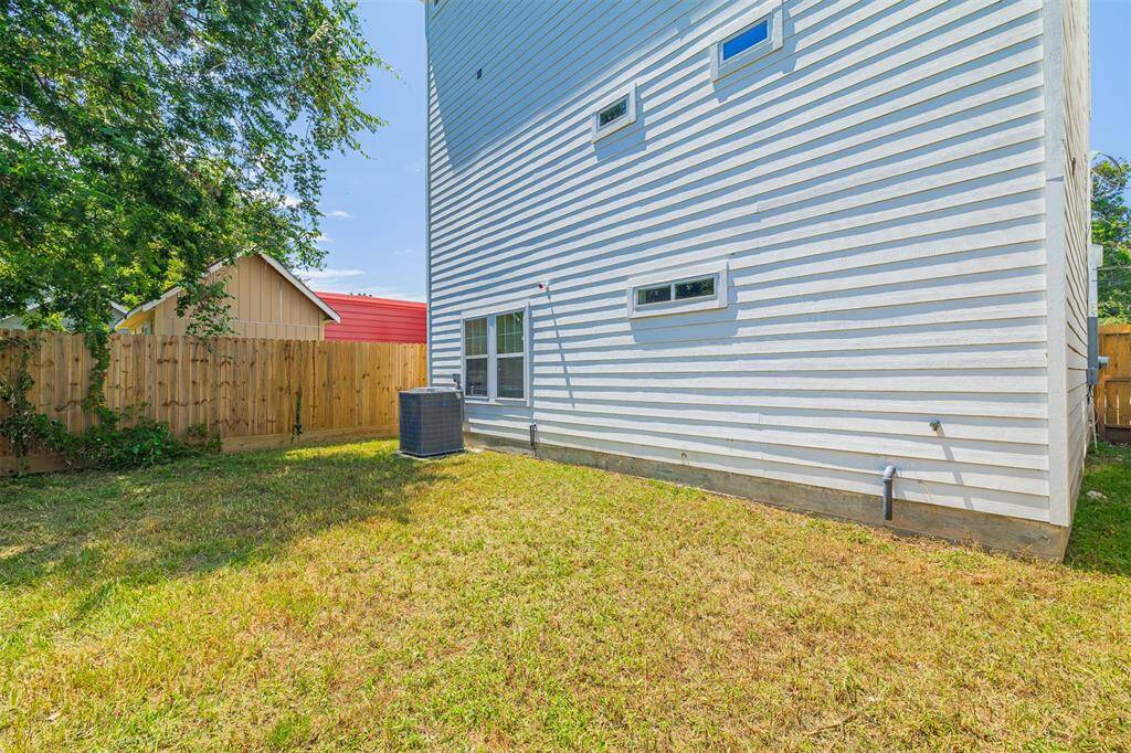Fenced backyard.
