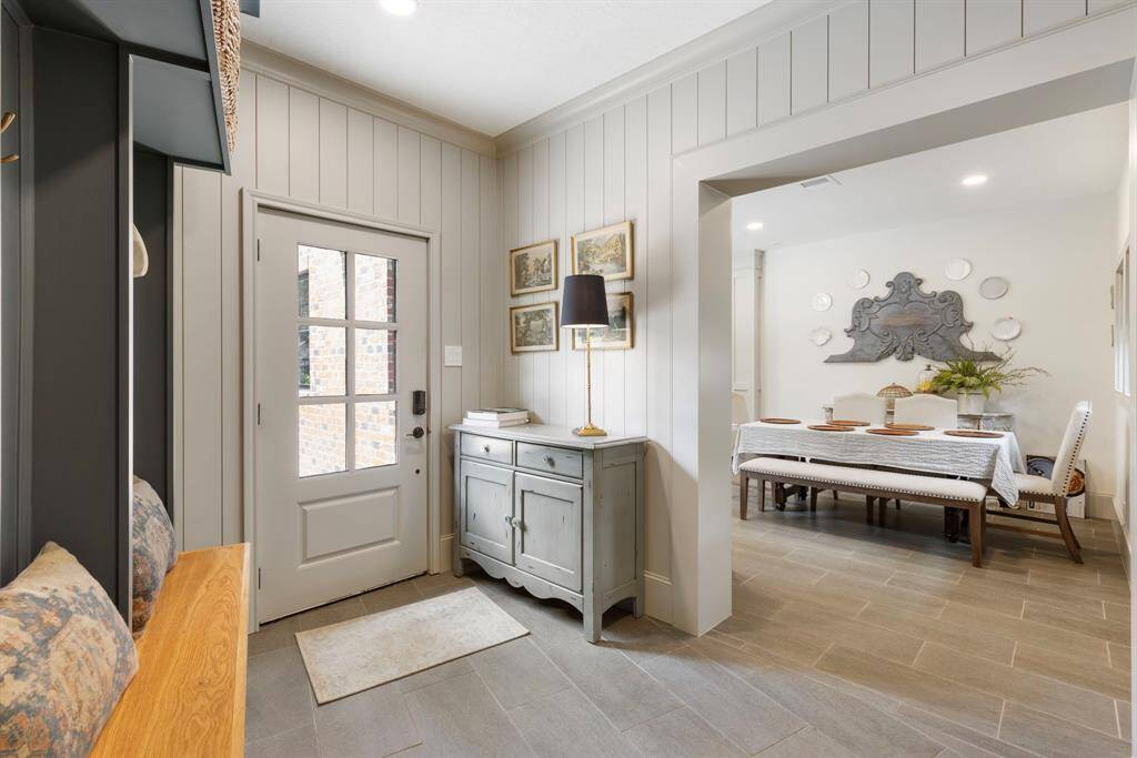 Mud room with built-in bench