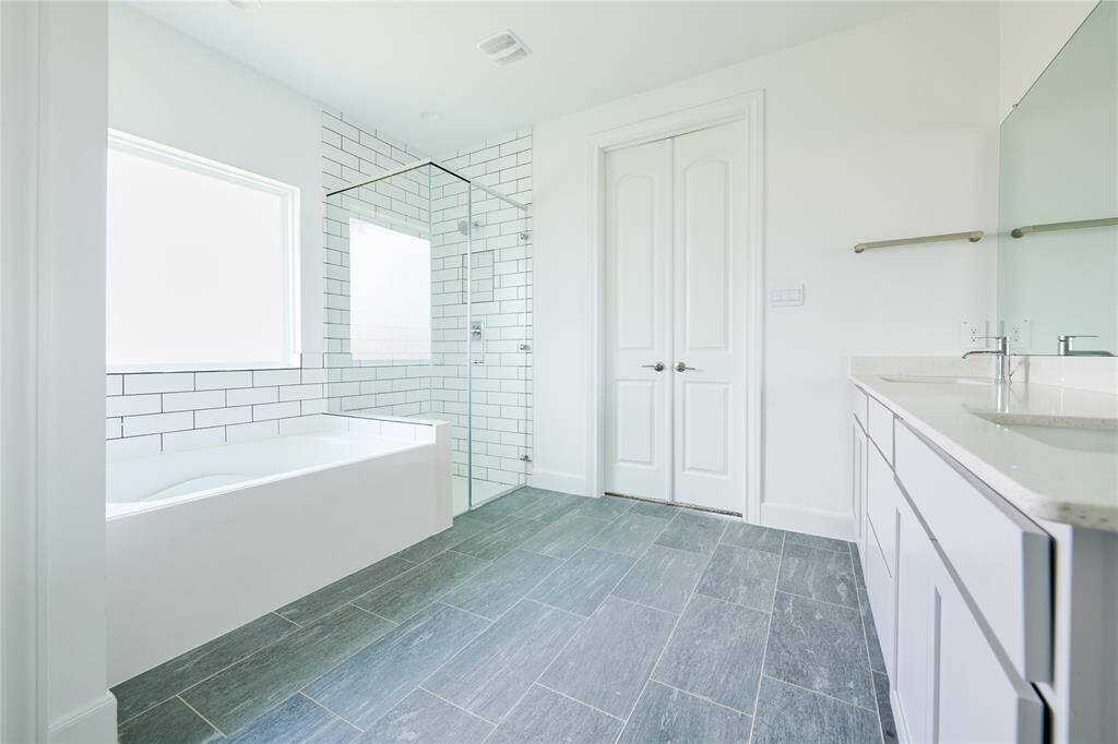Separate tub and shower