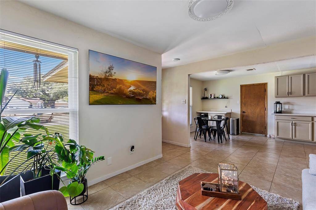 New lighting and natural light make this space very cozy.