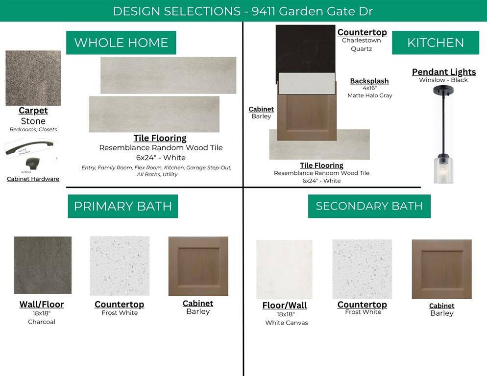Home selections are subject to change.