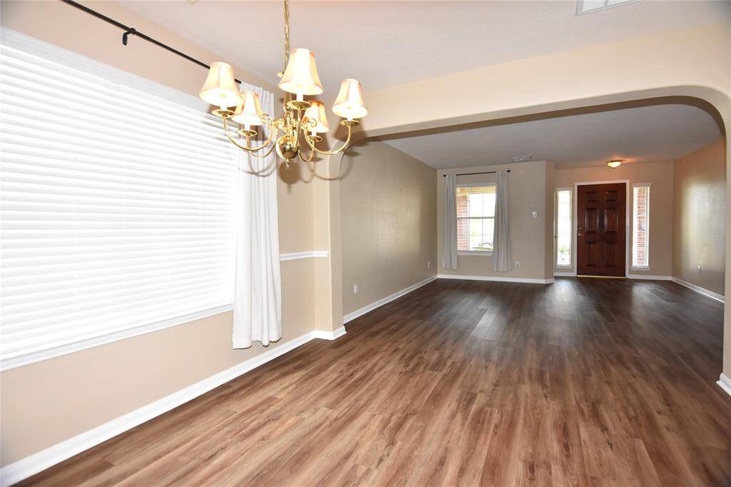 Dining opens to living area