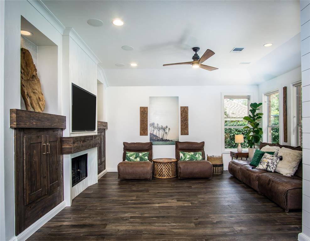 Lots of lighting options throughout the home. Many dimming switches provide opportunity to create the ambiance you desire. Overhead, wired speakers in the ceiling in both the living room & kitchen allow you to listen to music throughout the back of the home or change the audio setting to just the living room for movie time!