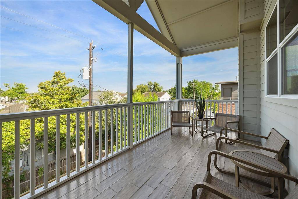 Third floor balcony is just off the flex space and has plenty of room to relax with downtown views!