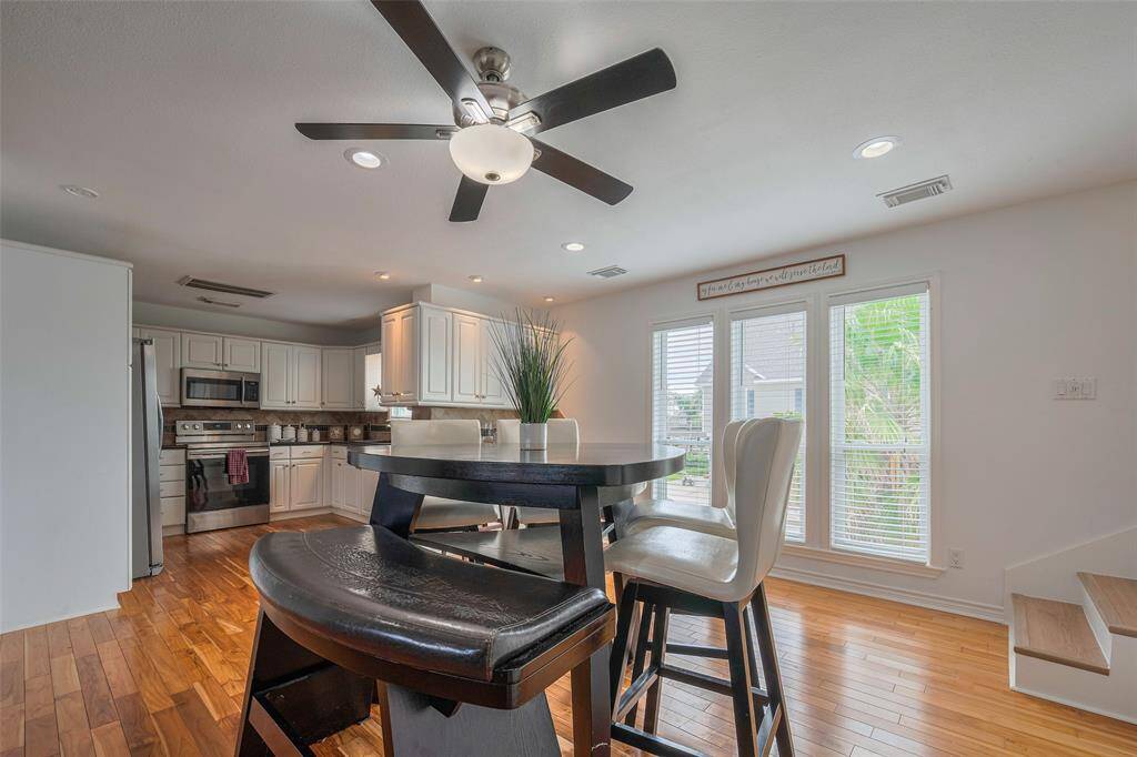 The kitchen open to the dining. Perfect for entertaining!