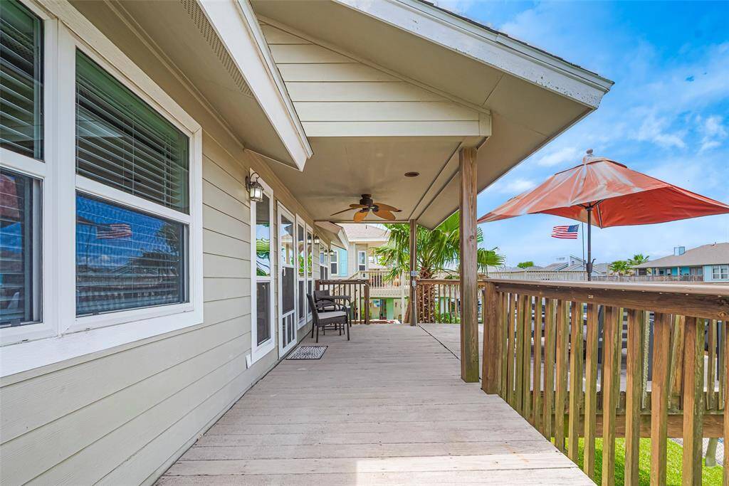 The extended patio deck is just so spacious! Plenty of room for a hammock or more patio furniture!
