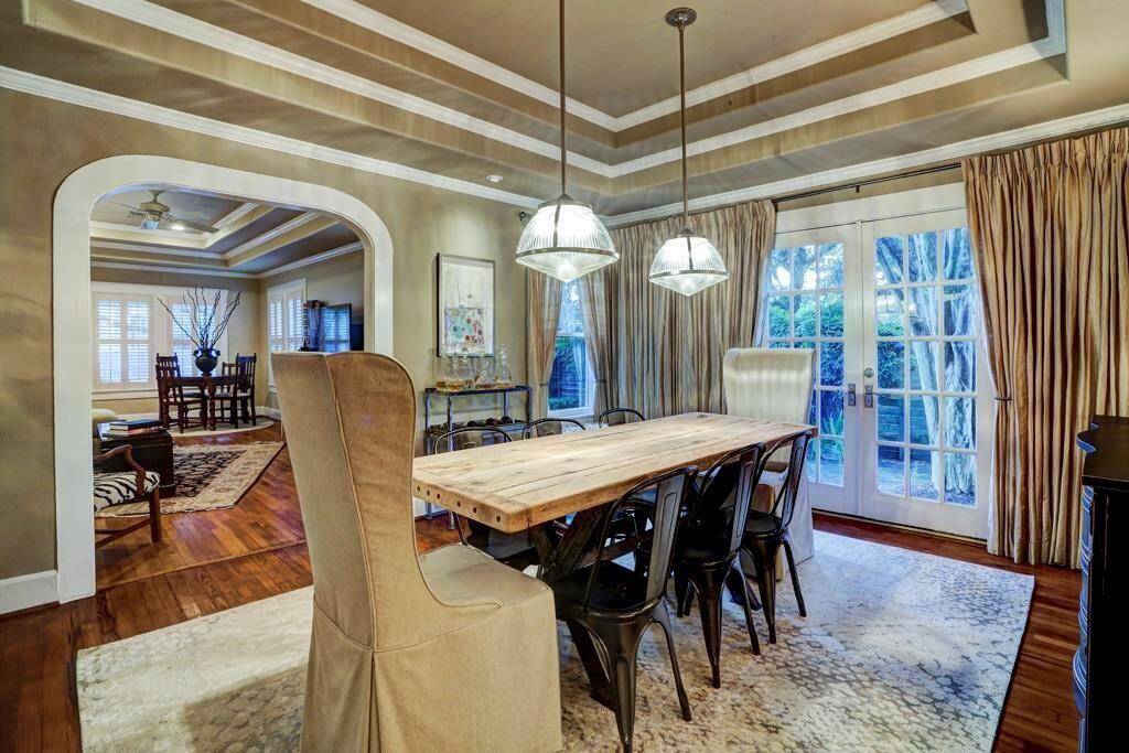 Formal dining room. Note the raised ceiling.