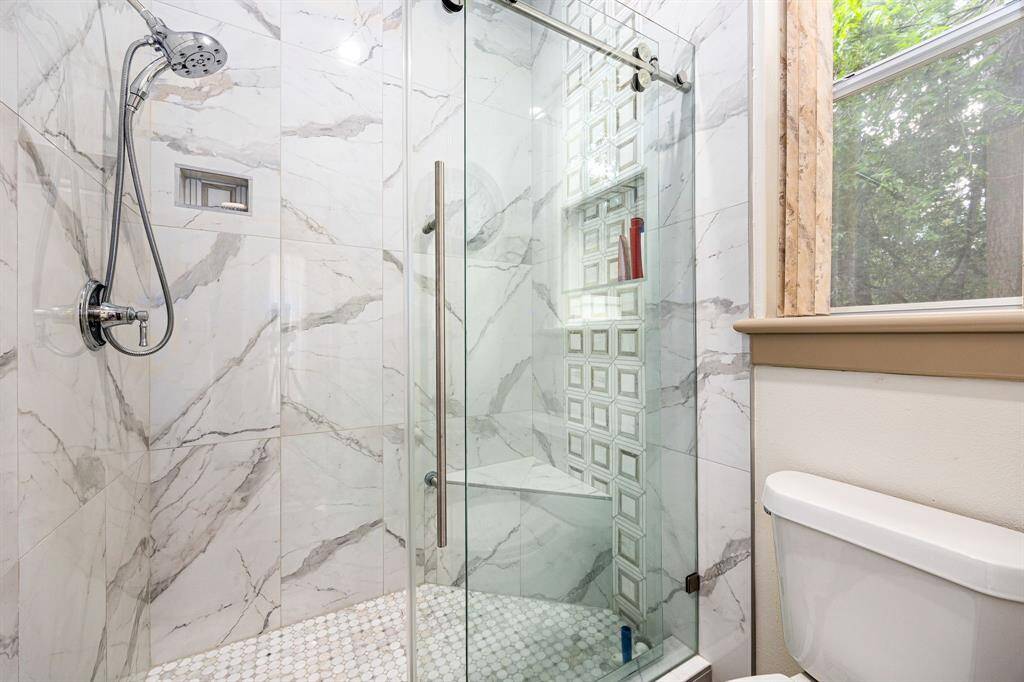 Walk In shower located in the downstairs cabana house