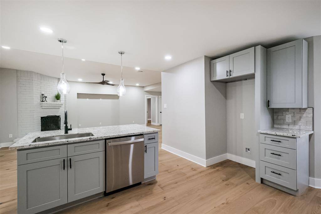 One last look at the kitchen before we head into the sleep and work spaces of this traditional, yet modern home.