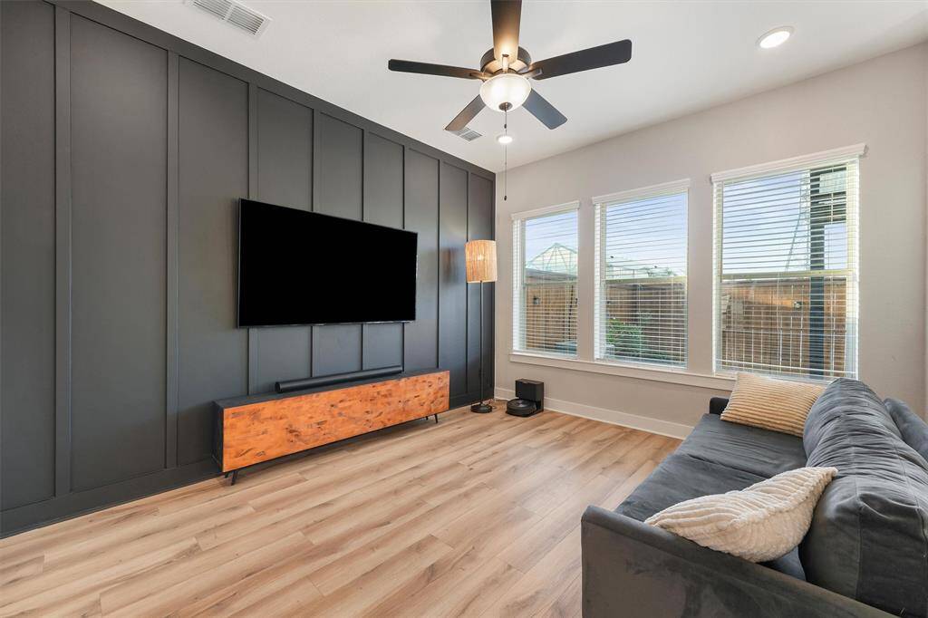 Large living room with plenty of natural light