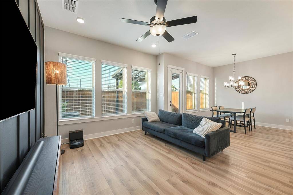 Large living room with plenty of natural light