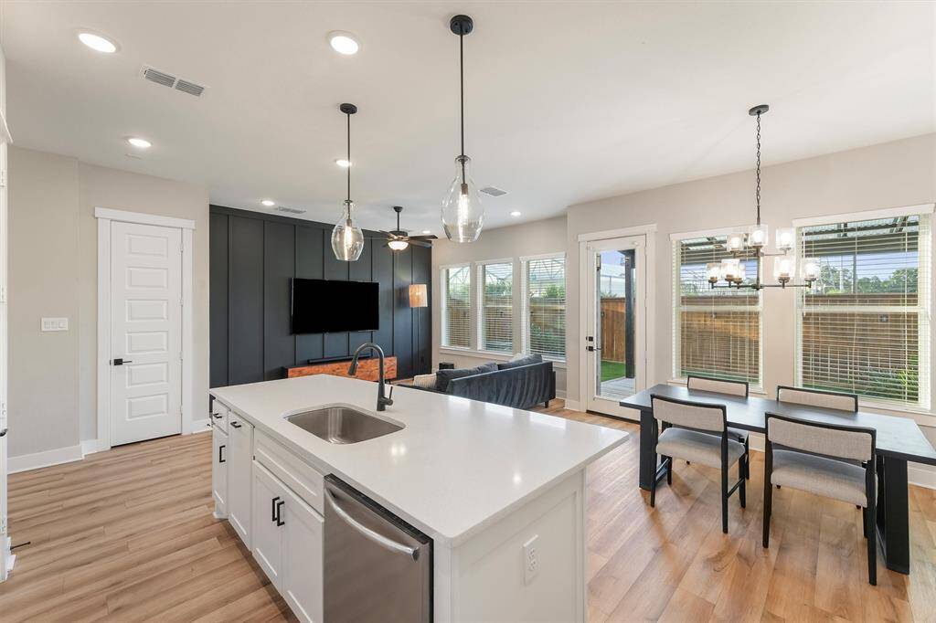 Open plan kitchen with large island