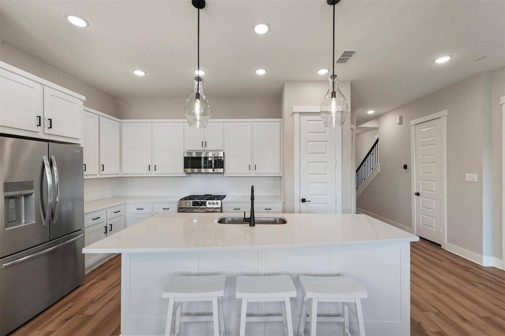 Open plan kitchen with large island