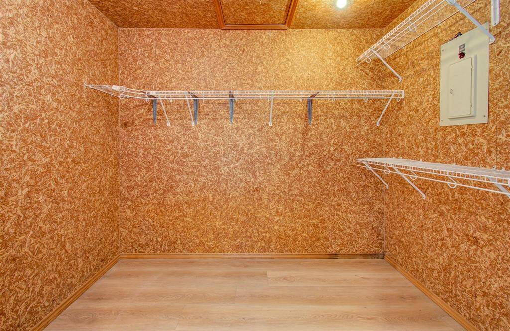 Virtually staged* Primary bedroom with sliding glass door to your large backyard and patio.