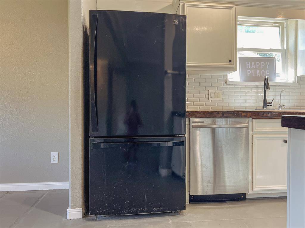 Fridge included.