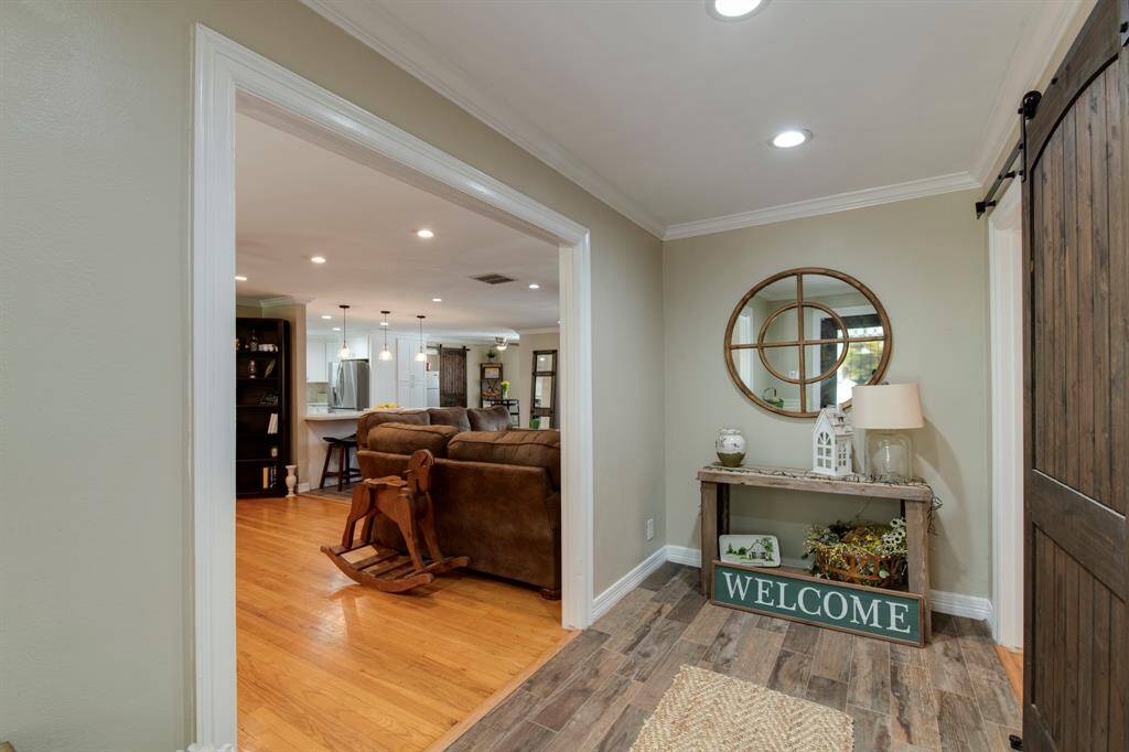 Entry area leads to the living space.