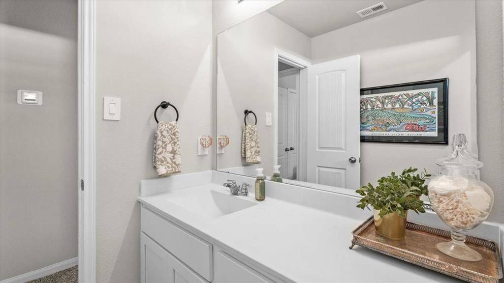 Extra counter space in this bathroom