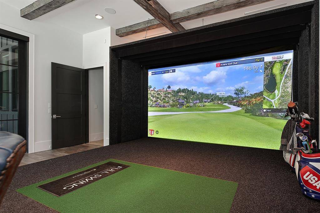 Here's a view of the golf simulator - it can be utilized for multiple sports, including soccer!