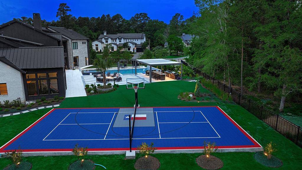 This versatile sports court is great for pickle ball, or used as a half court for basketball.