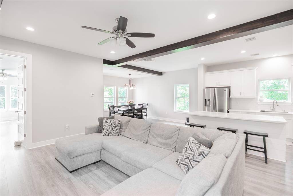 View of the open concept kitchen and living area.  Great for entertaining!