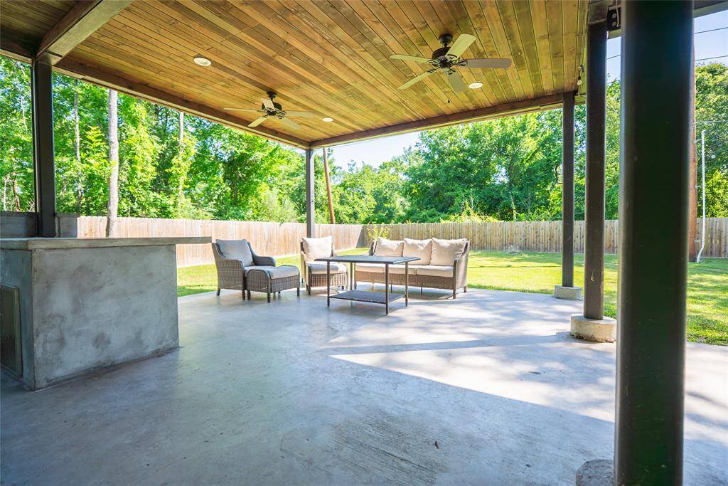Wood ceilings and ceiling fans!