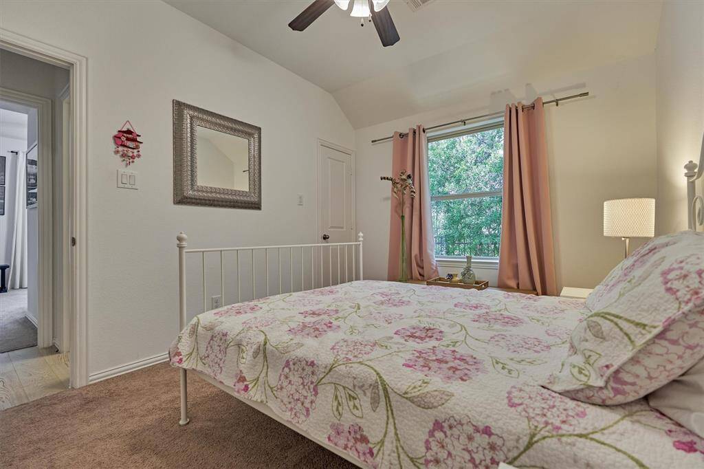 Walk in closet offers great storage for this guest retreat.