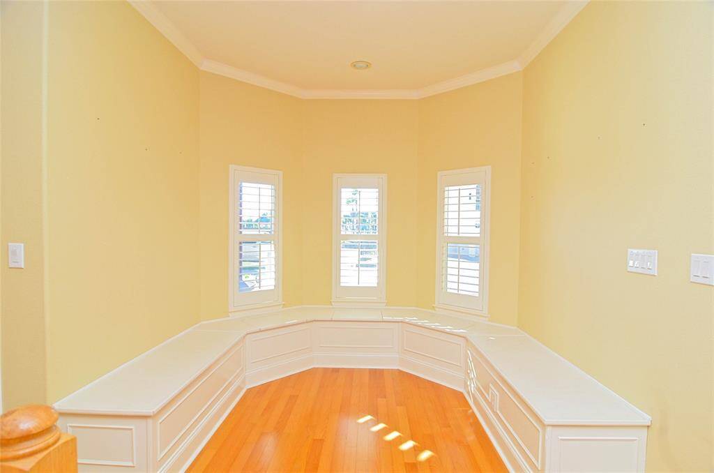 Dining room with custom built bench and storage