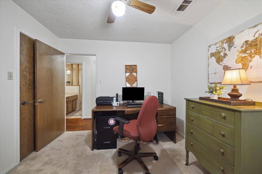 Large secondary bedroom #3 flexes as Office.