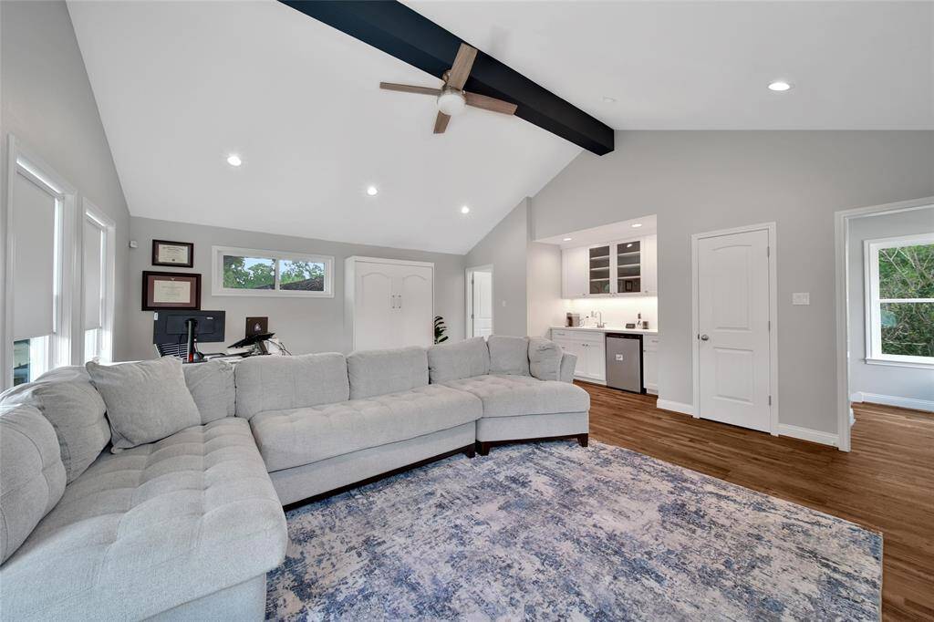 View of garage apartment.