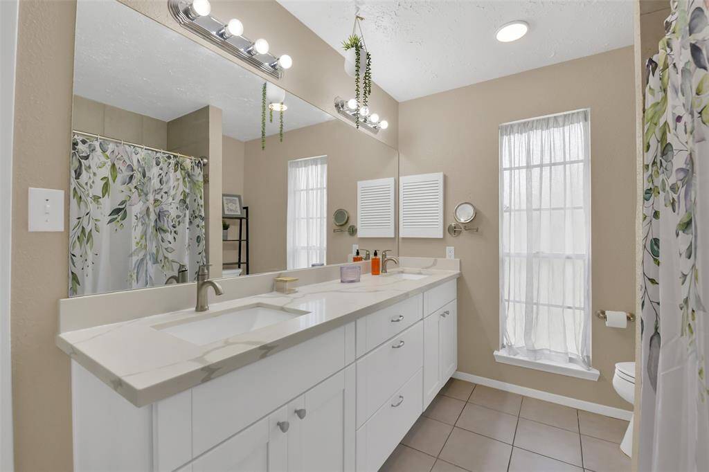 Updated primary bath with double sink